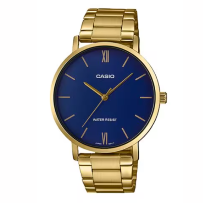 Casio General MTP-VT01G-2B Gold Stainless Steel with Blue Dial Analog Men Watch